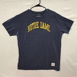 Retro Brand Notre Dame Tshirt Mens XL Blue Graphic Short Sleeve Tee